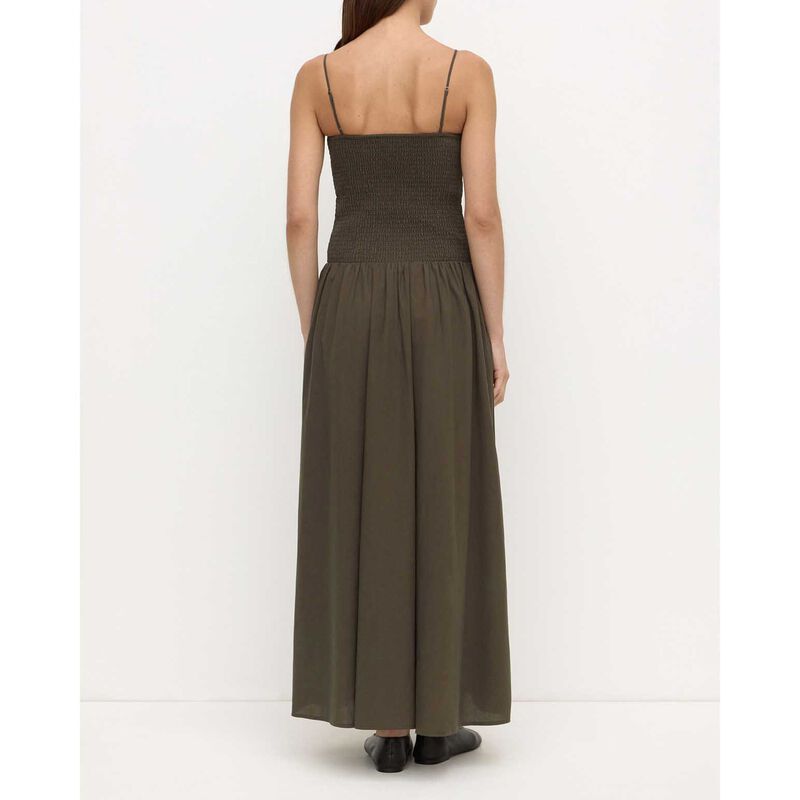 Assembly Label Connie Cotton Shirred Dress Dark Military image number 1